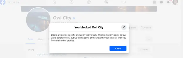 You blocked Owl City